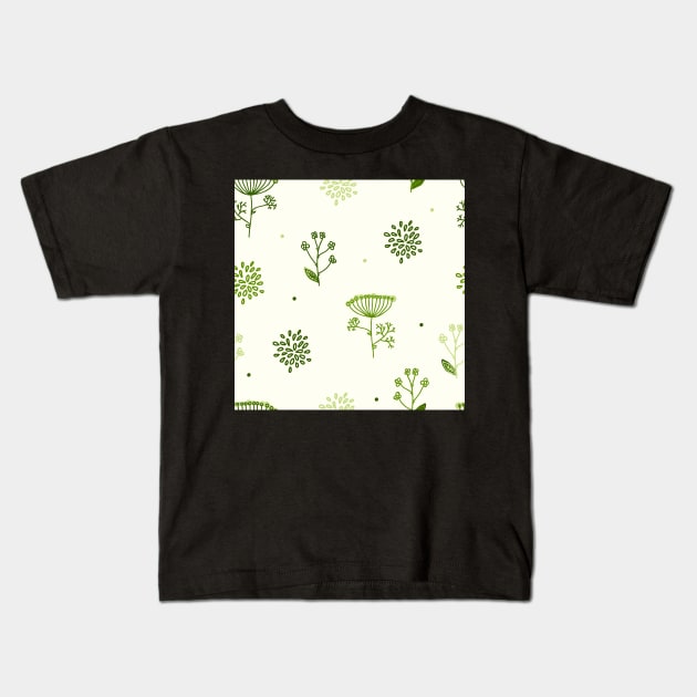 Elegance Seamless pattern with flowers Kids T-Shirt by Olga Berlet